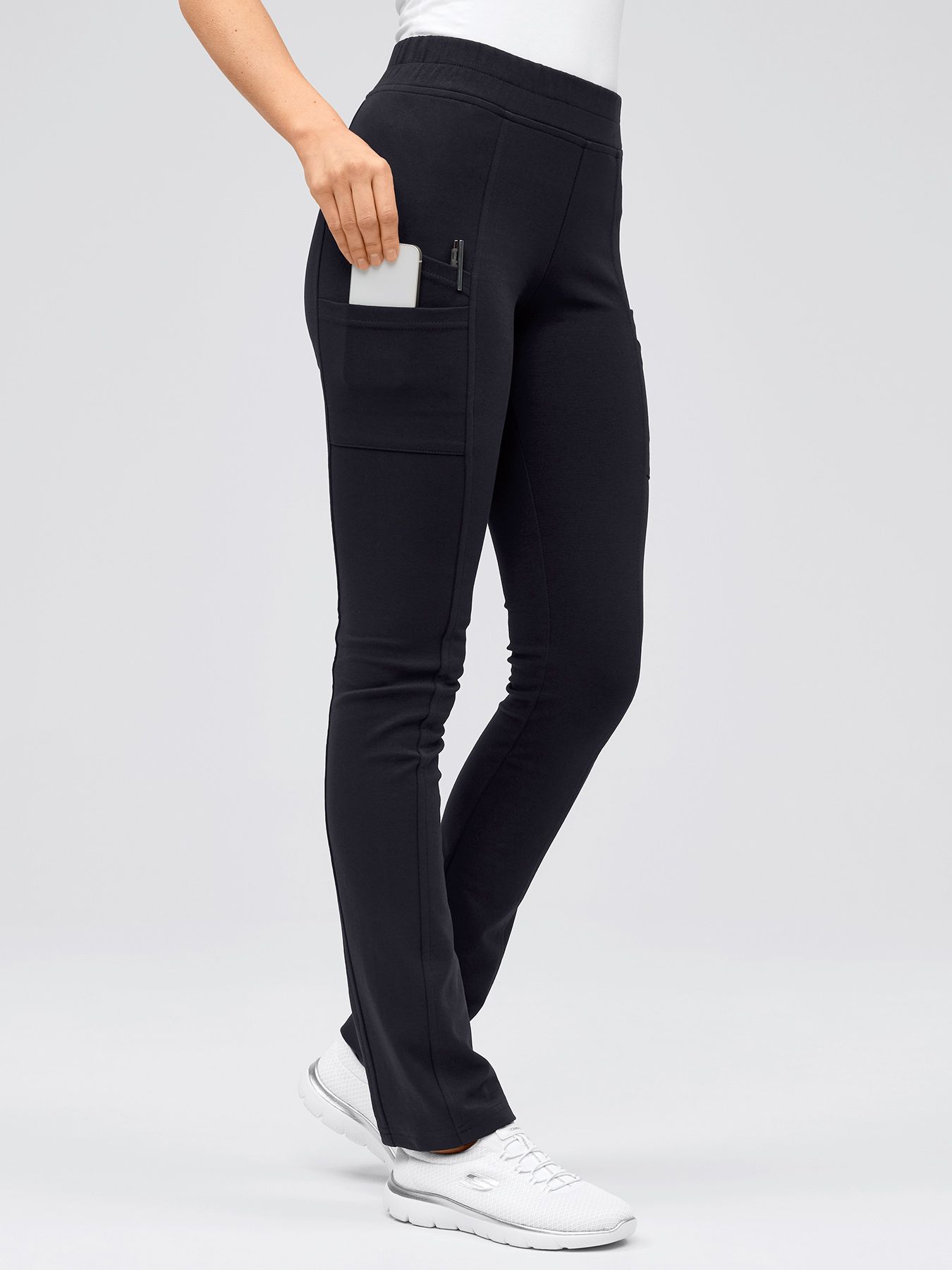 Legginsy TAVIRA z nieprzezroczystej dzianiny dżersejowej typu interlock-jersey
