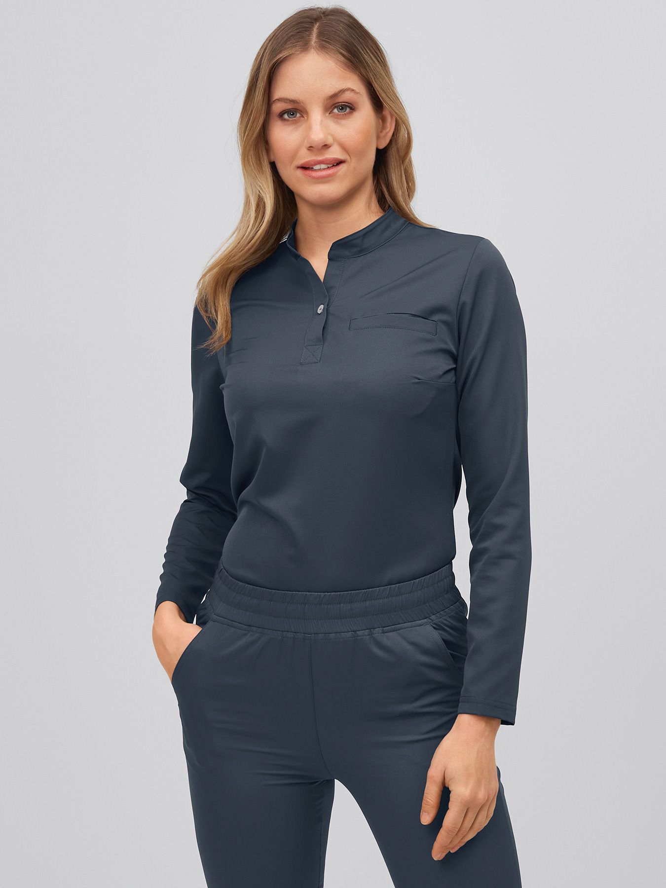 Bluza medyczna active-stretch z długim rękawem
