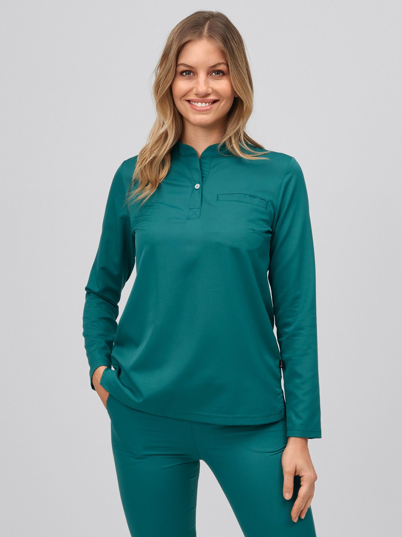 Bluza medyczna active-stretch z długim rękawem