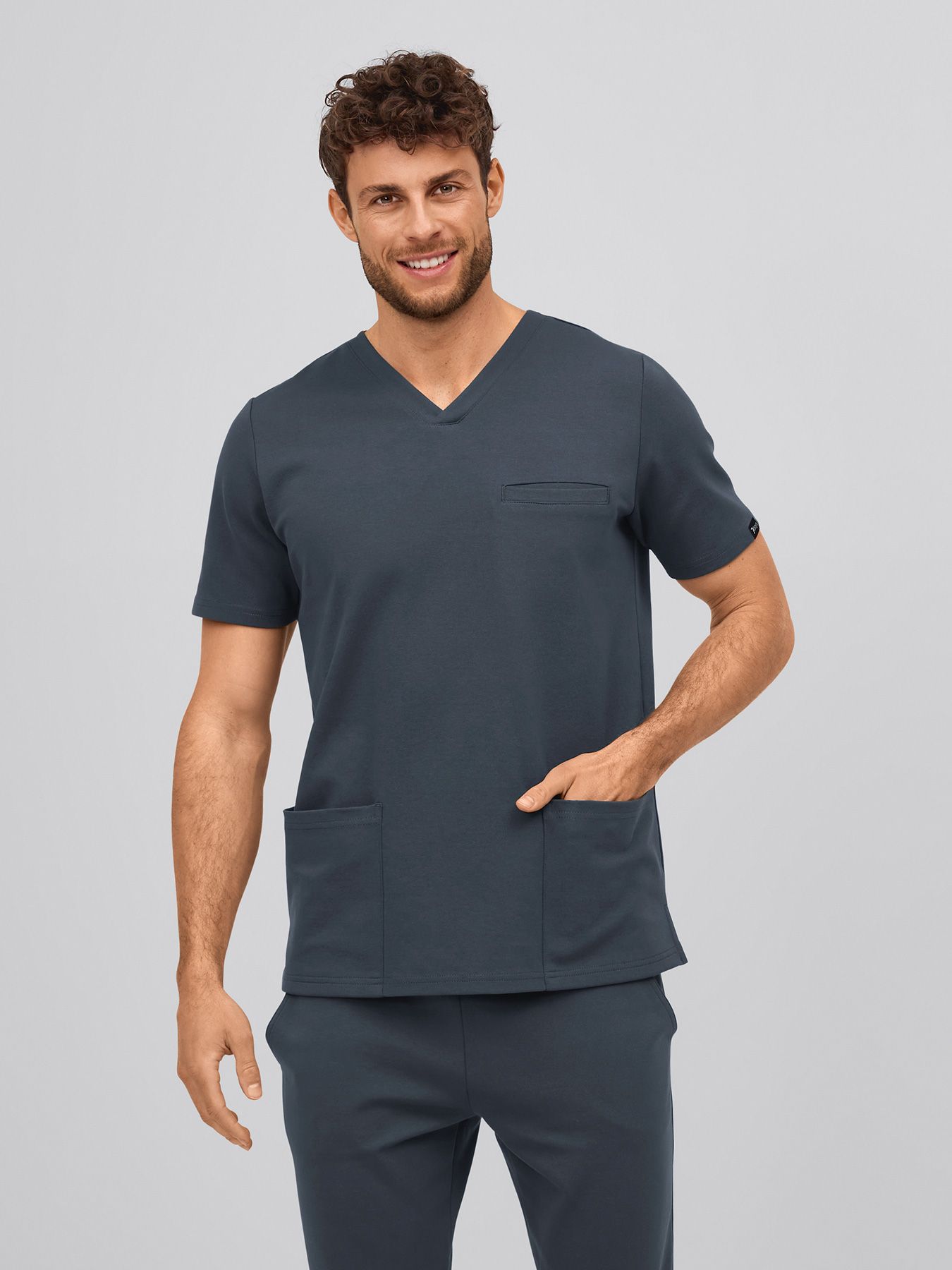Bluza medyczna z interlock-jersey KAZAN