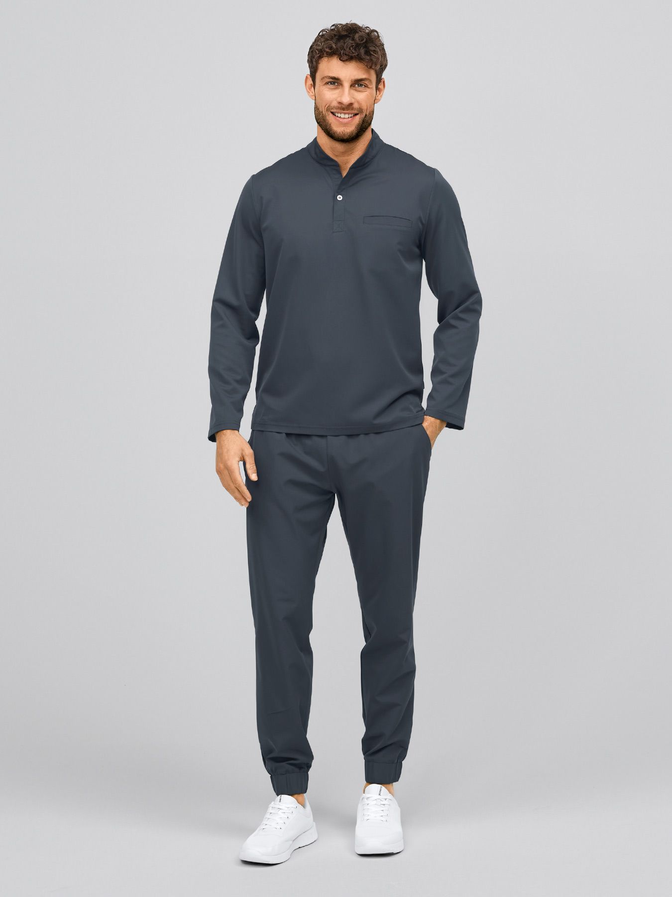 Bluza medyczna active-stretch z długim rękawem