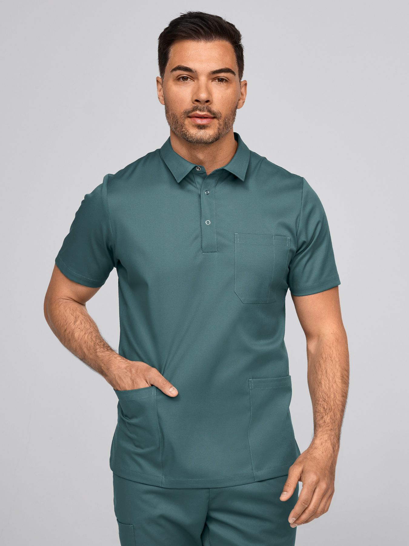 Męska bluza medyczna elastyczna LEVEN Lyocell (TENCEL™)